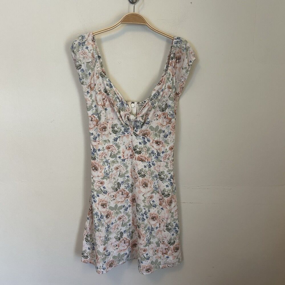 Abercrombie & Fitch Mini Dress Womens Cream Multicolor Floral Cottagecore XS